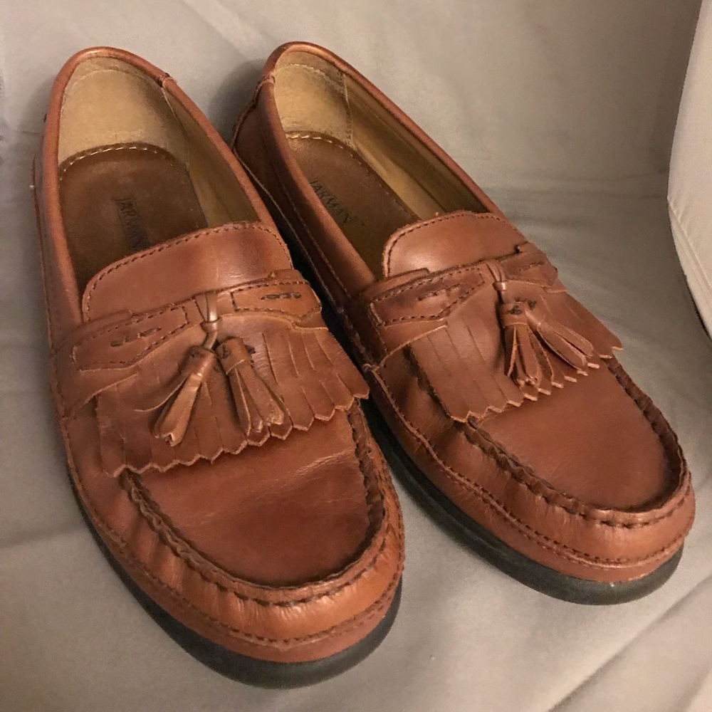 Jarman Mens Brown Moc Toe Loafers Kilt Tassel 9.5